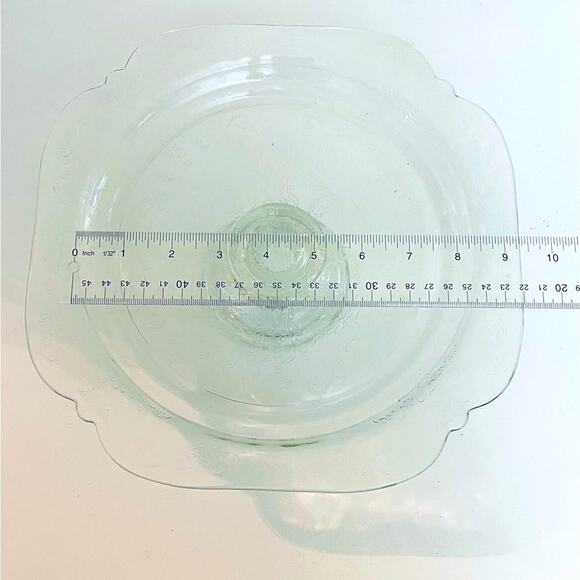 Vintage Federal Depression Glass Madrid Pedestal Cake Stand Plate Pie - Picture 12 of 13